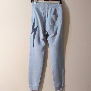 Lightning Bolt Grey Heather French-Terry Cuffed Joggers w/Pockets Unisex Size: S